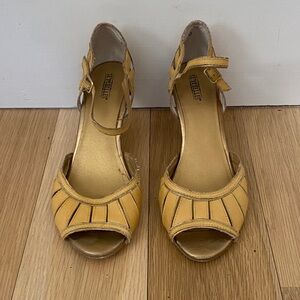 Seychelles Mustard Yellow Heeled Sandals